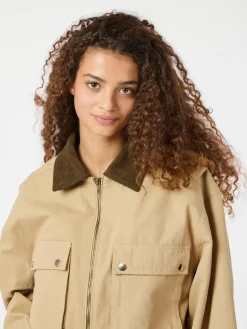 NEO NOIR Rivera Canvas Boxy Jacket Sand