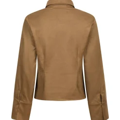 NEO NOIR Rosa Faux Suede Shirt Cognac