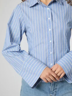 NEO NOIR Rosa Stripe Shirt Blue