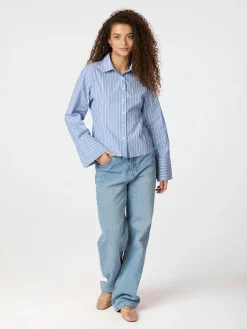 NEO NOIR Rosa Stripe Shirt Blue
