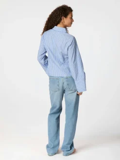 NEO NOIR Rosa Stripe Shirt Blue