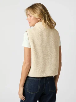 NEO NOIR Scout Teddy Waistcoat Off White