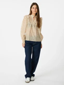 NEO NOIR Selfina Graphic Flower Blouse Off White