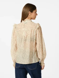 NEO NOIR Selfina Graphic Flower Blouse Off White