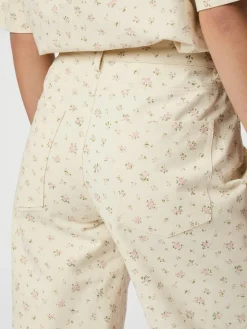 NEO NOIR Semba Floral Denim Pant Off White