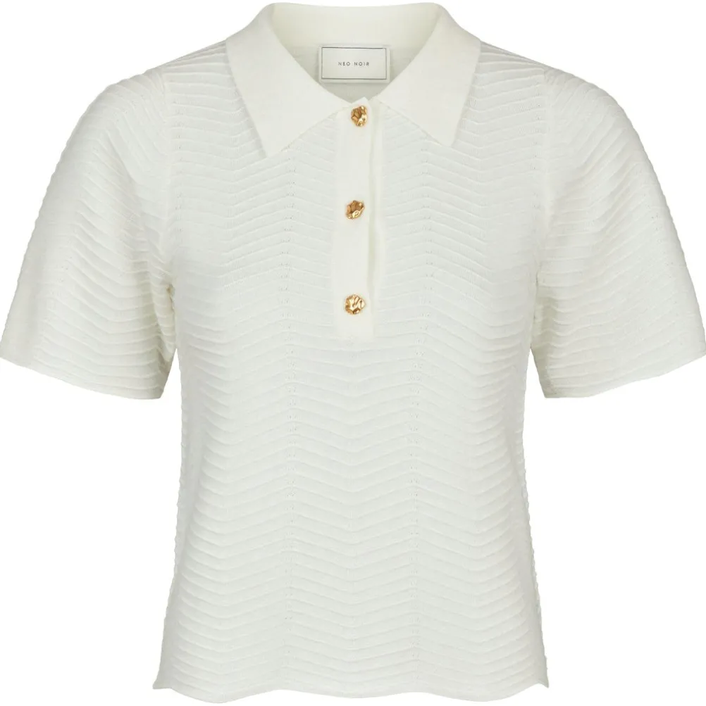 NEO NOIR Soko Wave Knit Tee Off White