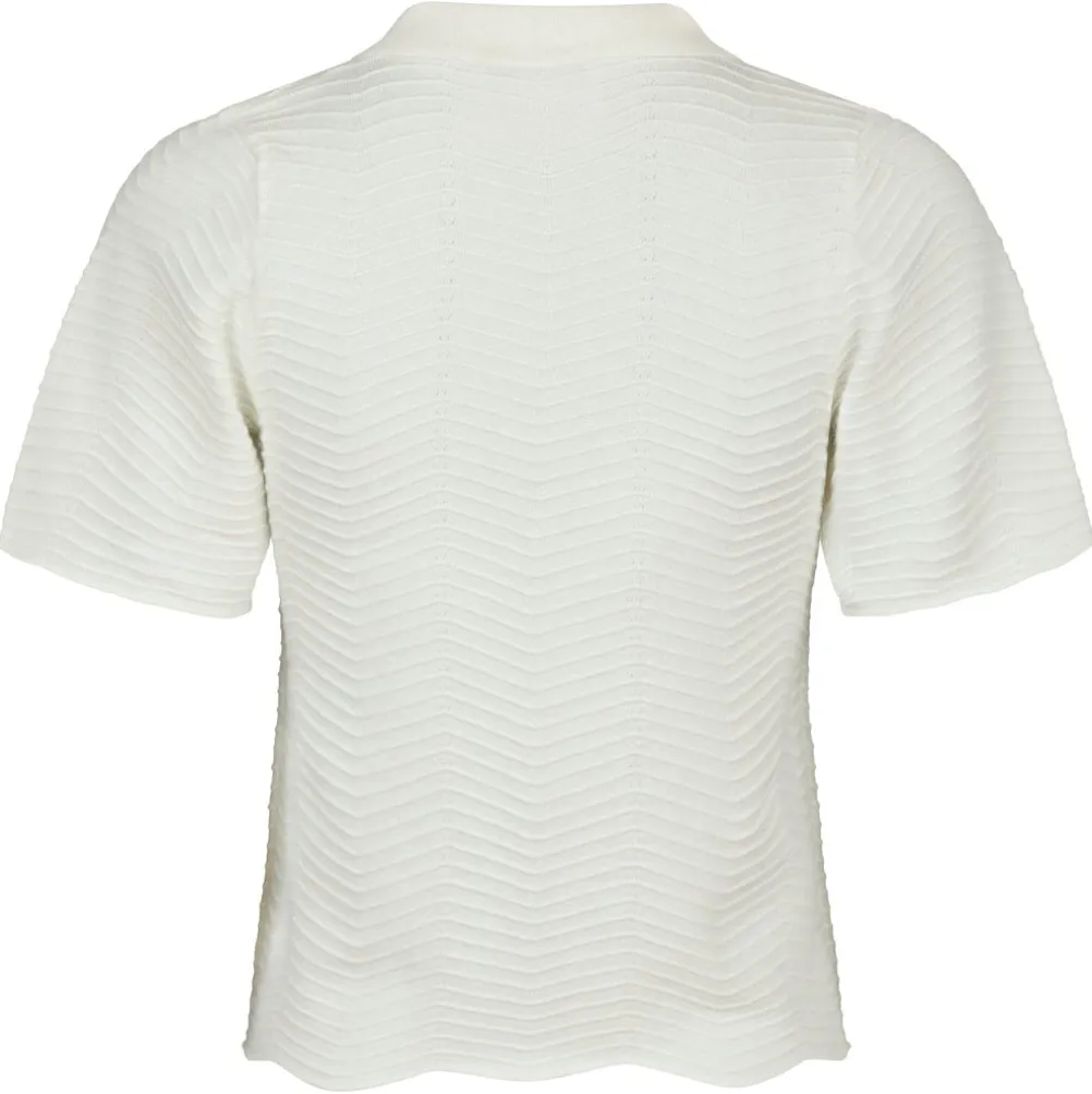 NEO NOIR Soko Wave Knit Tee Off White