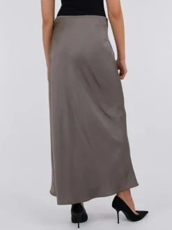 NEO NOIR Vicky Heavy Sateen Skirt Warm Grey
