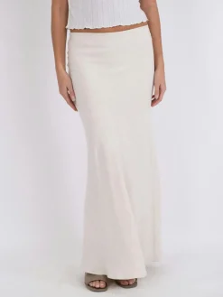 NEO NOIR Viso Linen Skirt Natural