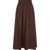 NEO NOIR Yara Poplin Skir Dark Brown