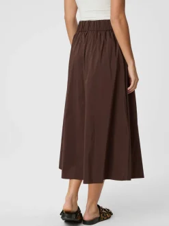 NEO NOIR Yara Poplin Skir Dark Brown