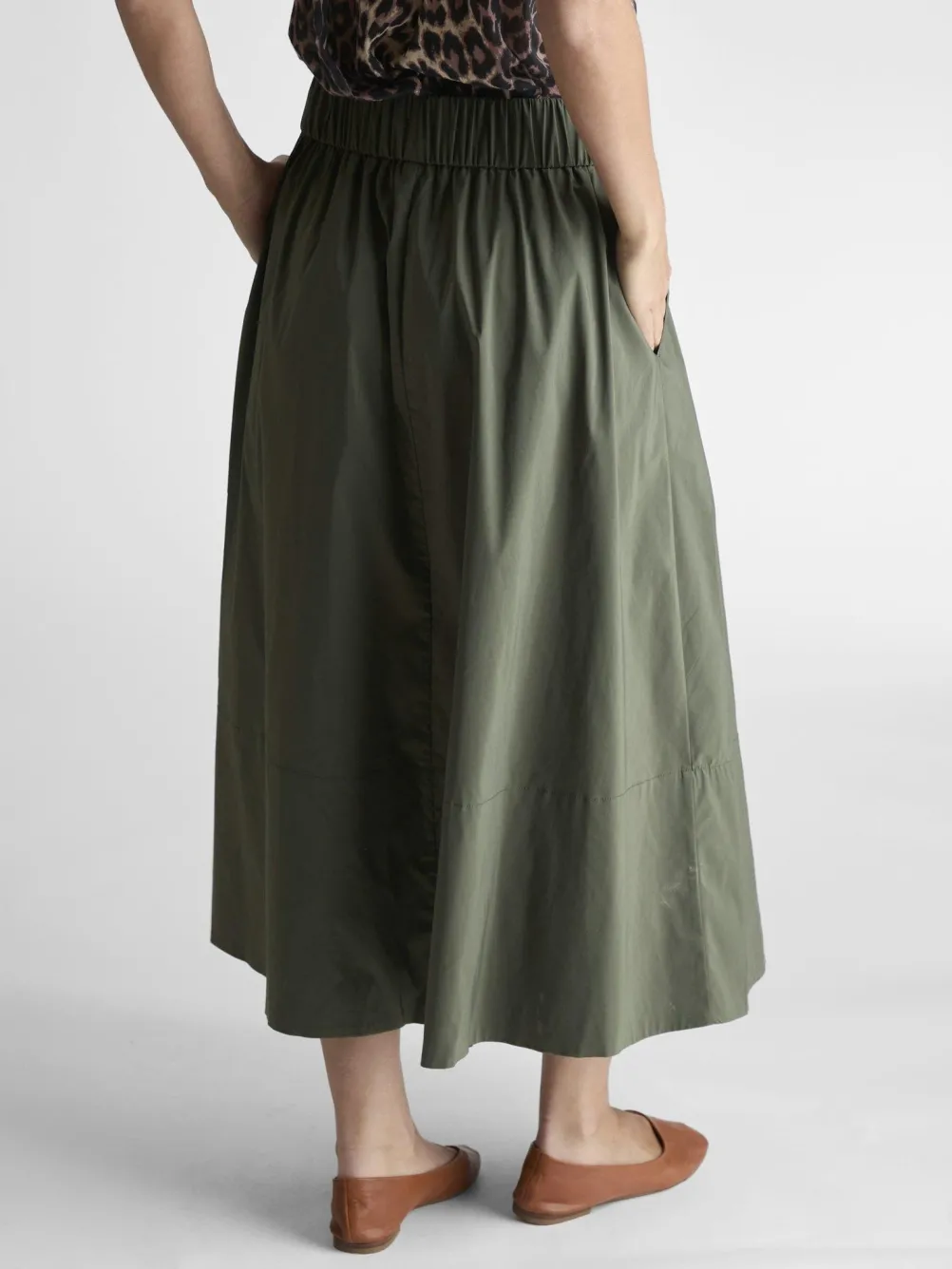 NEO NOIR Yara Poplin Skirt Army