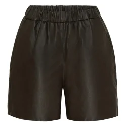 NOTYZ 11193 Leather Shorts Dark Chocolate Brown