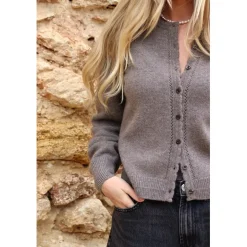 O'TAY Faith Cardigan Brownstone