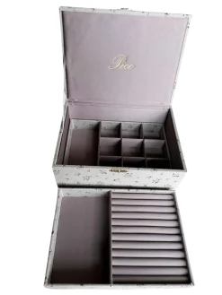 PICO COPENHAGEN Giant Jewelry Box Taupe Flower