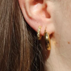 PICO COPENHAGEN Sleek Petit Hoops (guld/sølv)