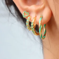 PICO COPENHAGEN Suede Hoops Grøn