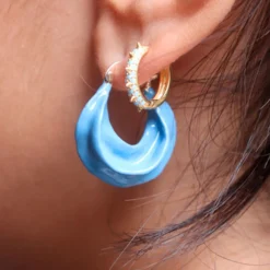 PICO COPENHAGEN Suede Hoops Blue