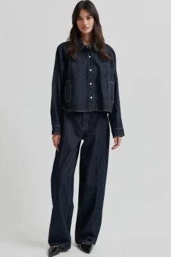 SECOND FEMALE Columbus New Denim Trousers Dark Blue Denim