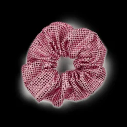 SUI AVA Kelly Crystal Scrunchie Pink