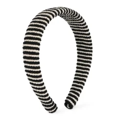 SUI AVA Striped Headband Black