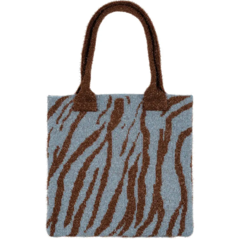 SUI AVA Zebra Glitter Bag Light Blue/Brown